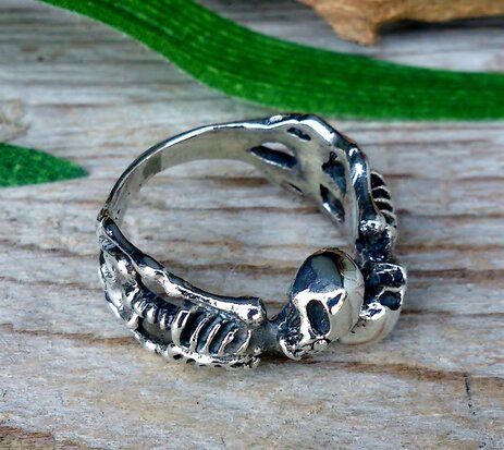 ring skull zilver