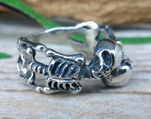 zilveren skull ring