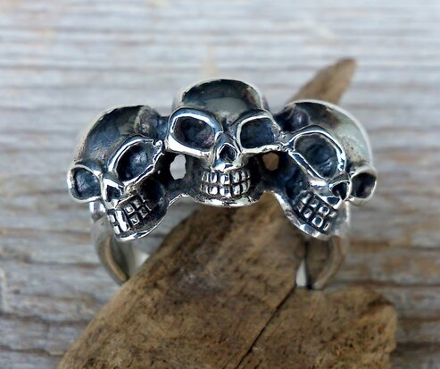 zilveren skull ring