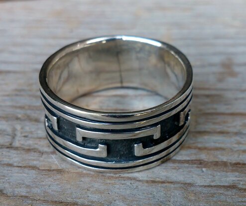 zilveren biker ring