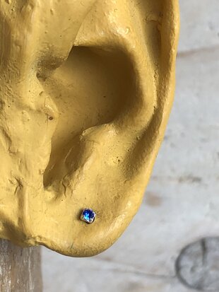kleine blauwe oorknopjes