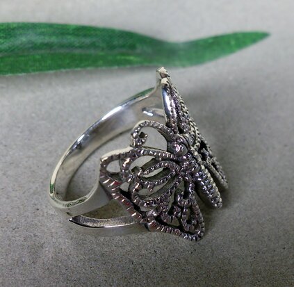 zilveren vlinder ring