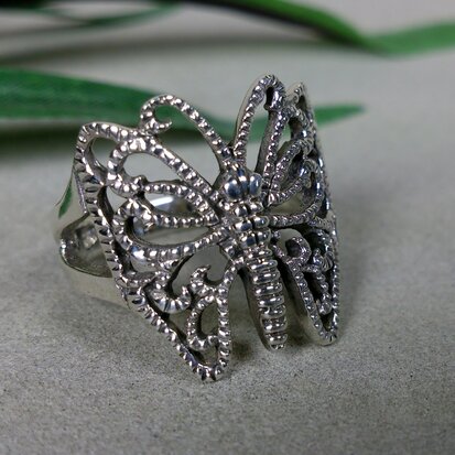 echt zilveren vlinder ring