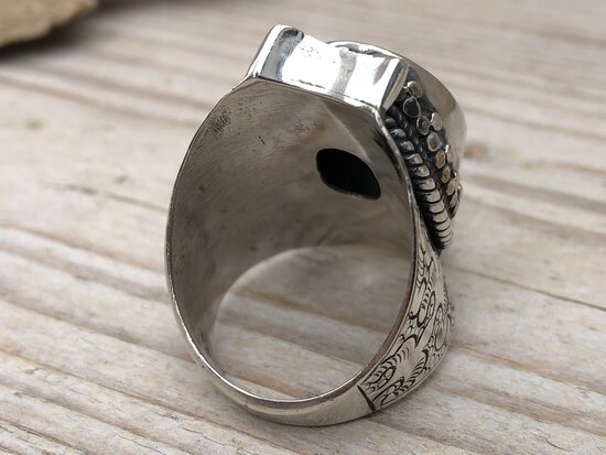 ring zilver steen