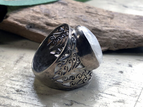 zilveren ring met steen