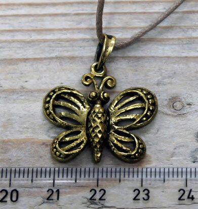 bronzen vlinder hanger