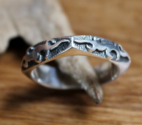 ring vierkant zilver