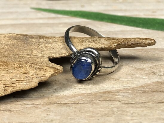 pinkring labradoriet zilver (maat 16)