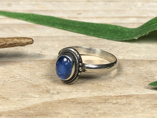 pinkring labradoriet zilver (maat 16)