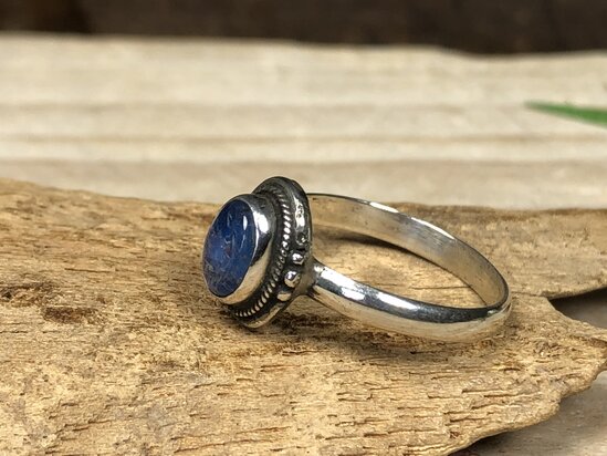 pinkring labradoriet zilver (maat 16)