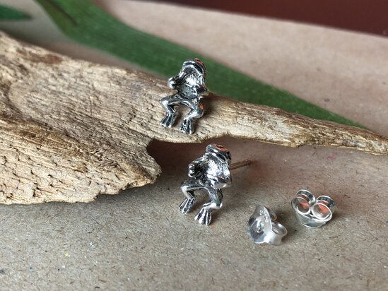 dieren oorknopjes zilver