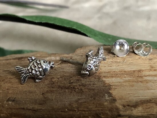 vis oorstekers zilver