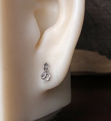 zilveren slang oorlnopjes