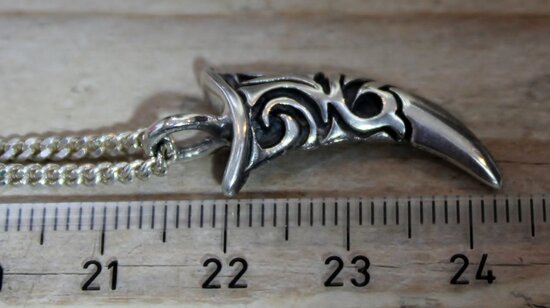 zilveren tand ketting hanger