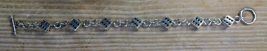 dobbelsteentjes armband zilver