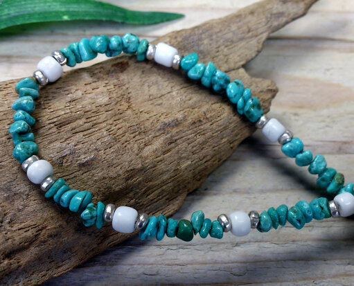 turquoise steentjes armband 
