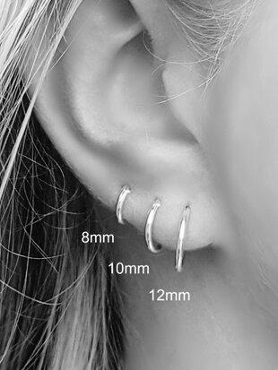 oorringetjes zilver met skull Ø 12mm