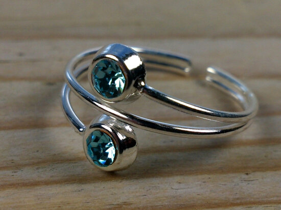 teenring blauw