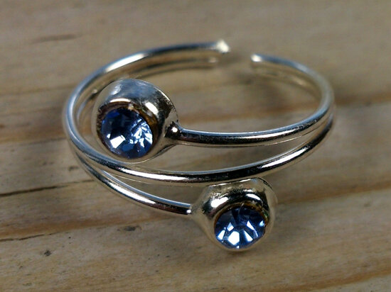 teenring steen blauw