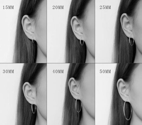 oorringen zilver 1,2 mm dik - Ø 20 mm 