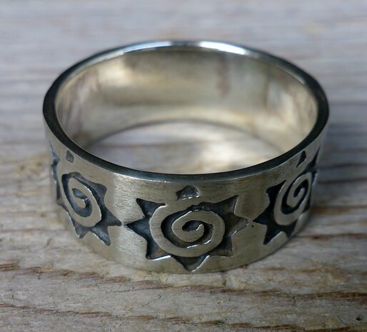 zilveren ring met zon