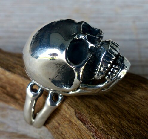 skull ring zilver