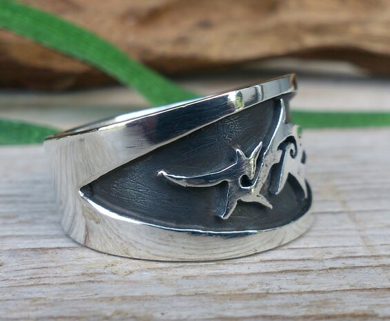 zilveren ring met tribal