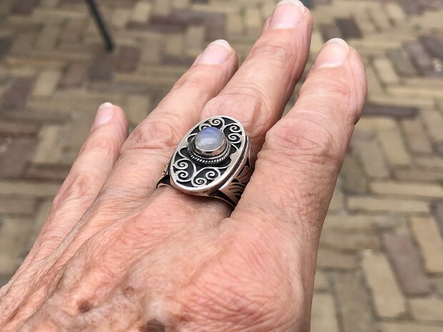 zilveren ring met steentje