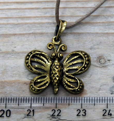 bronzen vlinder hanger