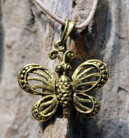 vlinder kettinghanger brons