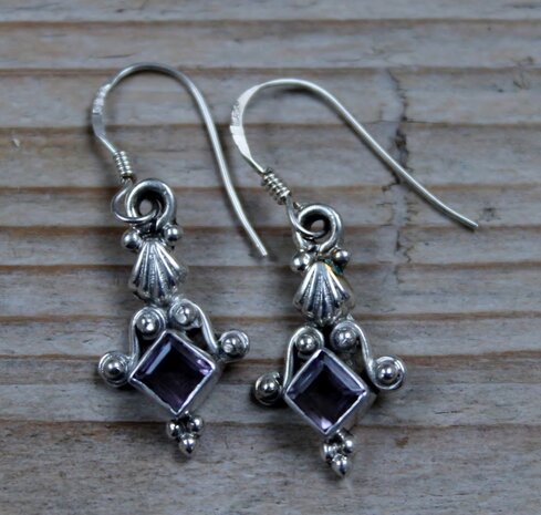 oorbellen paars zilver 
