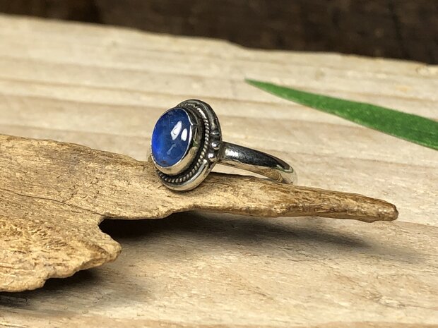 pinkring labradoriet zilver (maat 16)