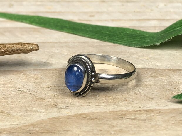 pinkring labradoriet zilver (maat 16)