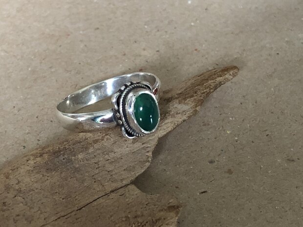 zilver ring met steen