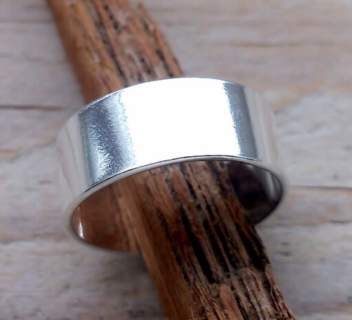 brede teenring zilver