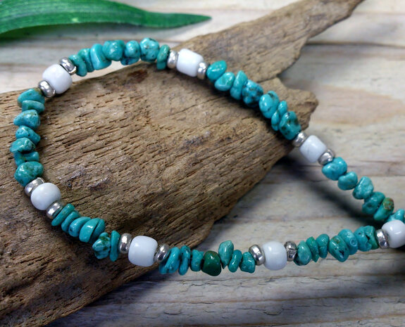 turquoise steentjes armband 