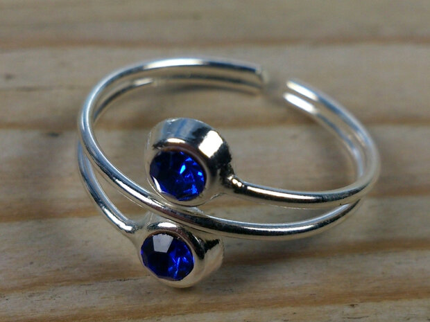 teenring blauw