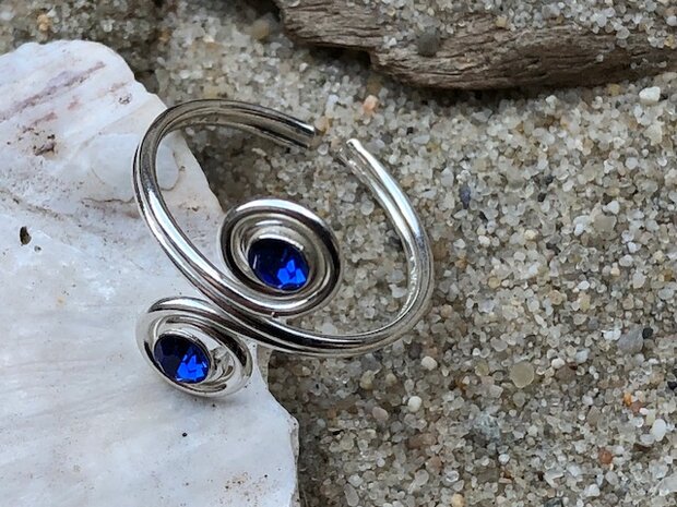 teenring blauw