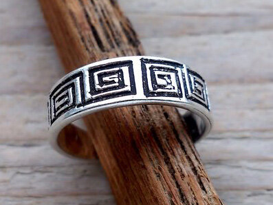 teenring zilver grieks (maat 15mm)