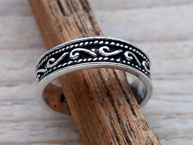 teenring zilver fantasy (maat 14mm)