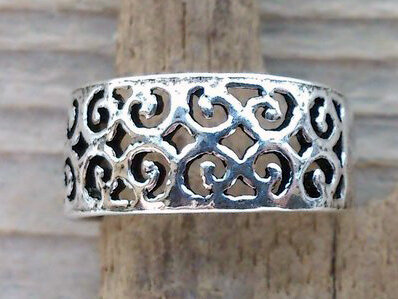 teenring zilver fantasy (maat 15mm)