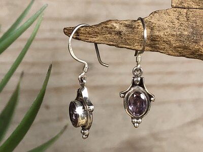 oorbellen paars zilver