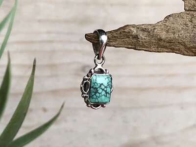 hangertje turquoise steen zilver Tupi