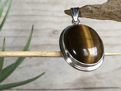 hanger tijgeroog zilver