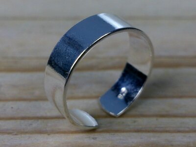 teenring zilver glad 5 mm (maat 15mm)