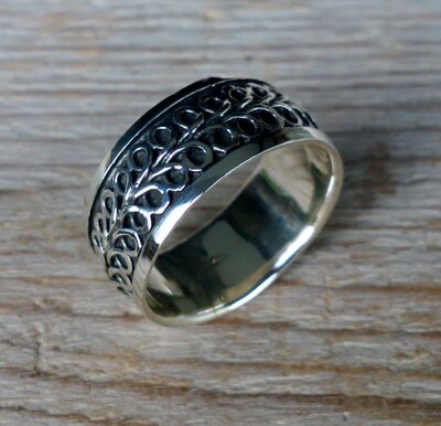 ring fantasie zilver (maat 21¾ - 22)