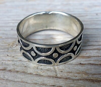 ring fantasie zilver (maat 19½ - 20½ - 21 - 21¼)