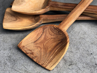 teakhouten kooklepel
