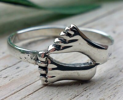 ring voetjes zilver (maat 17)