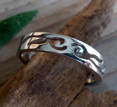 ring tribal zilver (maat 18)